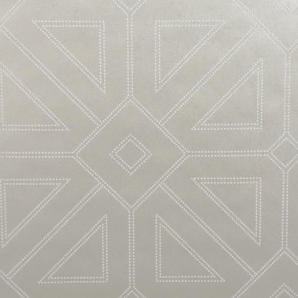 A-Street Prints Voltaire Platinum Geometric Platinum Wallpaper Sample