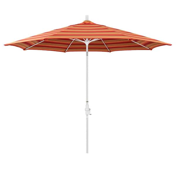 california umbrella 11'rd. wooden patio umbrella 11' Round Crank Lift, Collar Tilt, Aluminum Pole, Fiberglass Rib Umbrella, Bronze Finish, Hunter Green the auto California Umbrella 11 ft. Woodgrain