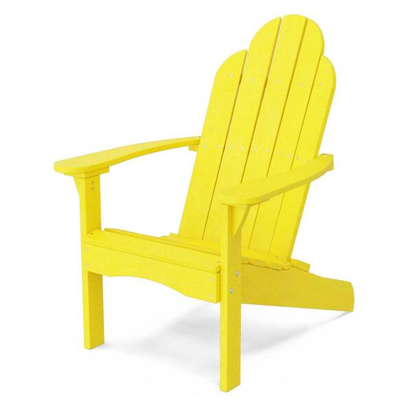 Wildridge Classic Lemon Yellow Plastic Outdoor Adirondack Chair