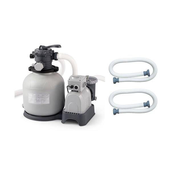 Intex Krystal Clear Swimming Pool Sand Filter Pump and Replacement Hose (2-Pack)
