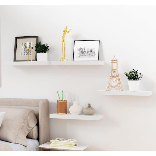 Floating Shelves 15.7 in W x 5.7 in D White Engineered Wood Wall