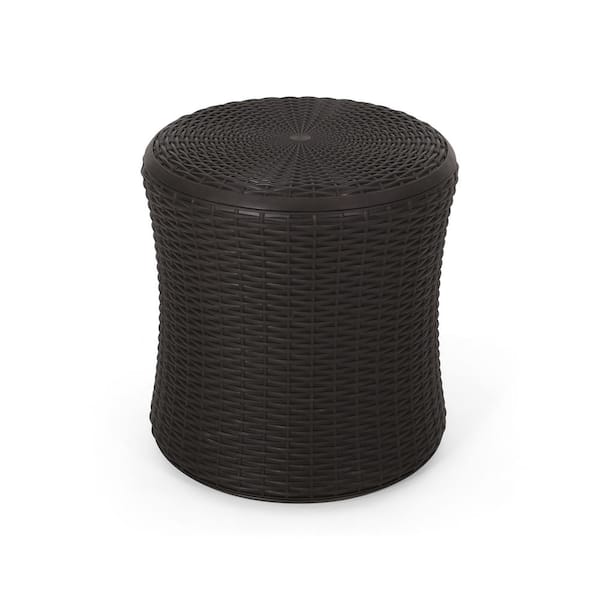 Unbranded Dark Brown Round Patio Side Table