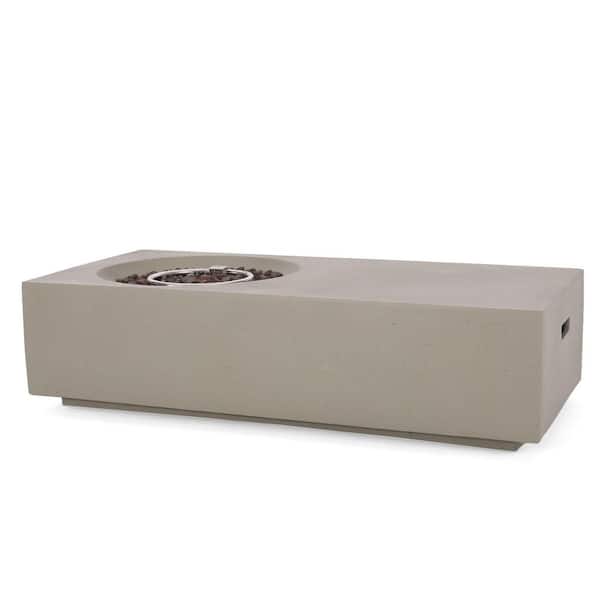 56.25 in. 50000 Btu Light Gray MGO Rectangle Fire Pit