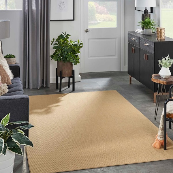 Terrain Straw 9 ft. x 12 ft. Custom Area Rug with Pad