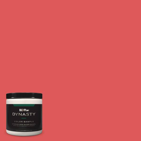 BEHR DYNASTY 8 oz. #150B-6 Firecracker Semi-Gloss Enamel Stain-Blocking Interior/Exterior Paint & Primer Sample