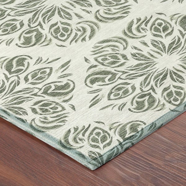 Chantille Machine Washable Indoor/Outdoor Abstract ACN2456 Basil 3 ft. x 4 ft. Area Rug