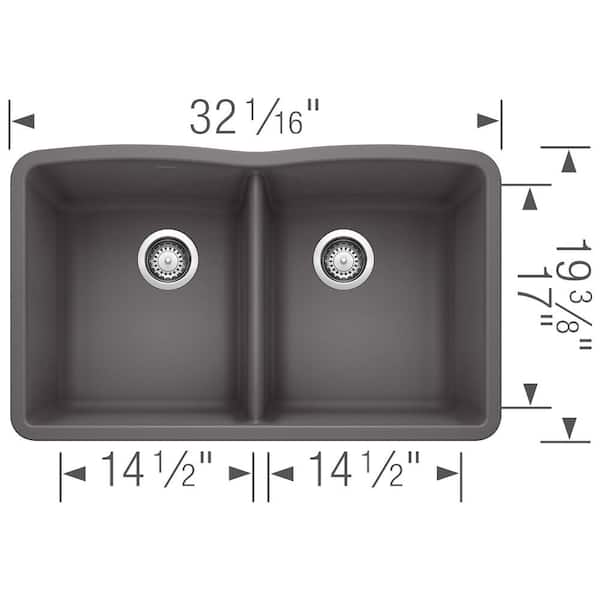 DIAMOND Undermount Granite Composite 32.06 in. 50/50 Double Bowl Kitchen Sink in White DIAMOND Undermount Granite Composite 32.06 in. 50/50 Double Bowl Kitchen Sink in White