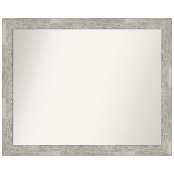Amanti Art Dove Greywash Narrow 31.5 in. W x 25.5 in. H Non-Beveled Bathroom Wall Mirror in Gray