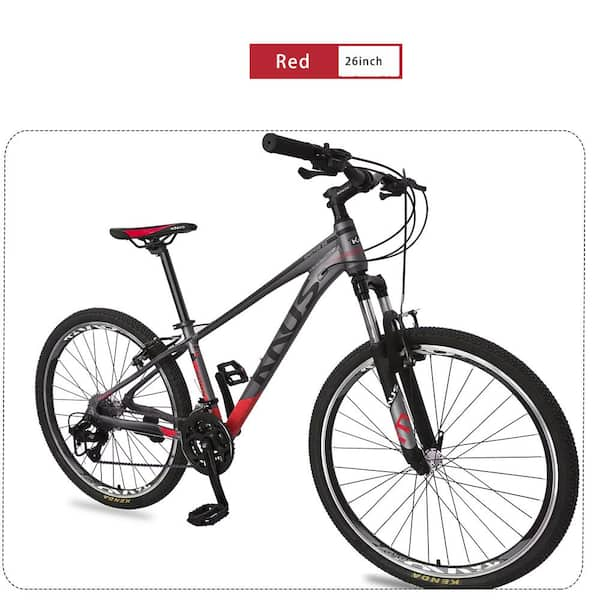 26 in. 13.5 in. Aluminum Frame Mountain Bike with 27 Speed in Red