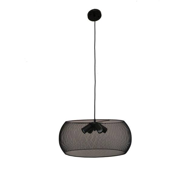 Filament Design 4-Light Black Chandelier with Black Metal Shade