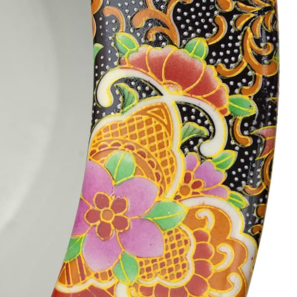 Red Lantern Oriental Furniture 18 in. Rose Medallion Satsuma