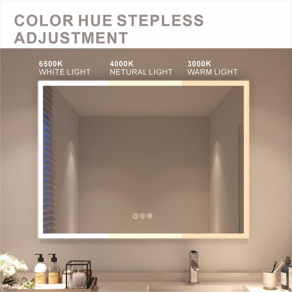Taimei 48 In W X 36 H Frameless, Do You Need Vanity Lights With Led Mirror