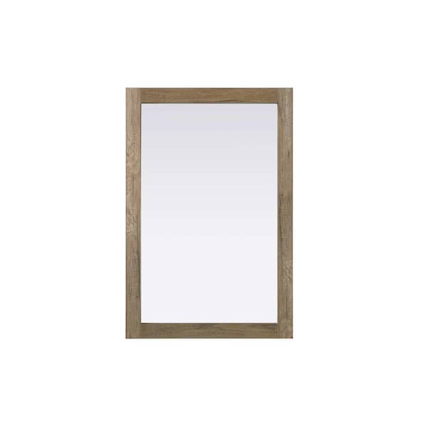 Natural Oak 24 in. W x 36 in. H Transitional Rectangle Mirror
