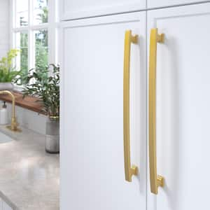 Rimouski Collection 12 5/8 in. (320 mm) Vintage Aurum Brushed Gold Rectangular Cabinet Bar Pull