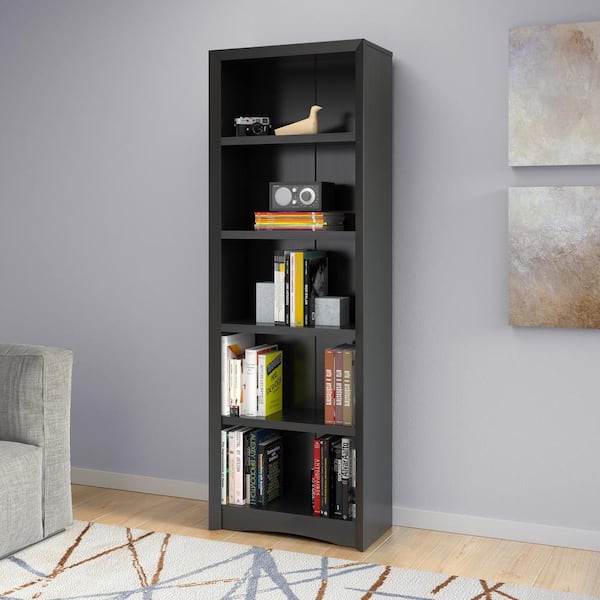 CorLiving Quadra 71 in. Black Engineered Wood 5-shelf Standard