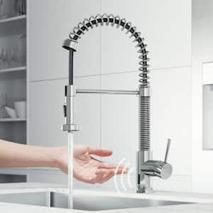 Edison Single Handle Pull-Down Sprayer Kitchen Faucet Set with Touchless Sensor in Chrome