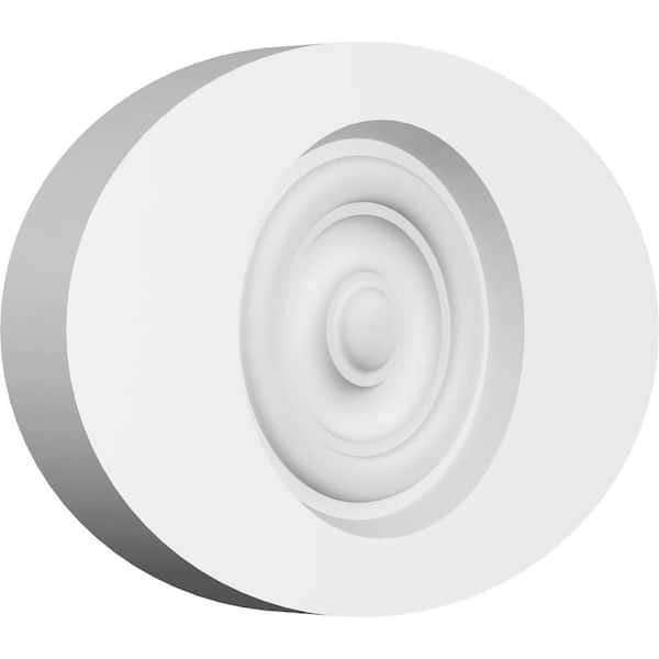 Ekena Millwork 3/4 in. x 7 in. x 4 3/4 in. Standard Dalton Bullseye Rosette with Square Edge Moulding
