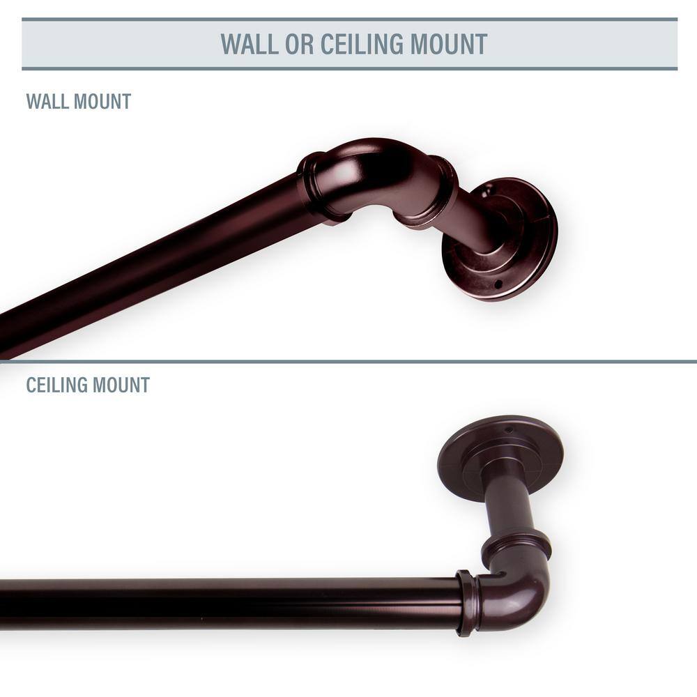 Bronze Finish Steel Blackout Curtain Rod, 84-120 inches