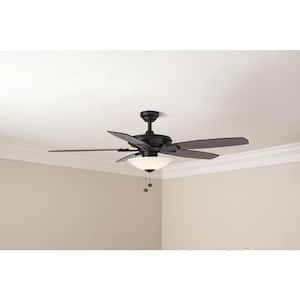 Menage 52 in. LED Indoor Matte Black Smart Hubspace Ceiling Fan with Light and Remote