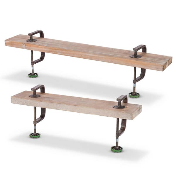 Gerson Metal C-Clamp Wood Shelves (Set of 2)
