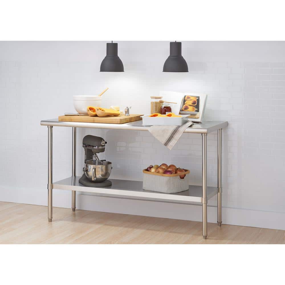 EcoStorage 60" Stainless Steel Traditional Kitchen Table