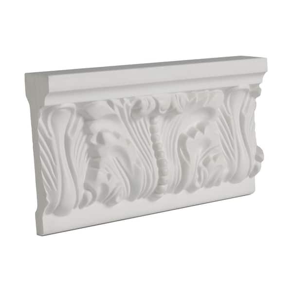 American Pro Decor 3-1/2 in. x 1 in. x 6 in. Long Acanthus Polyurethane Panel Moulding Sample