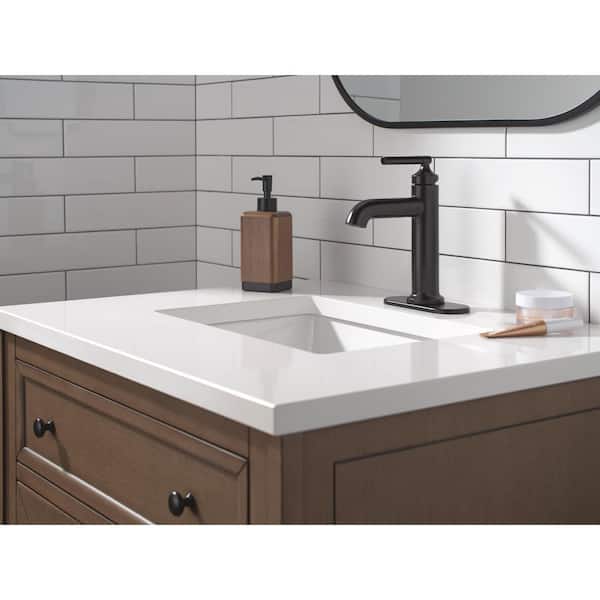 Foundations Design Series Modern Single Handle Single Hole Bathroom Sink Faucet in Matte Black
