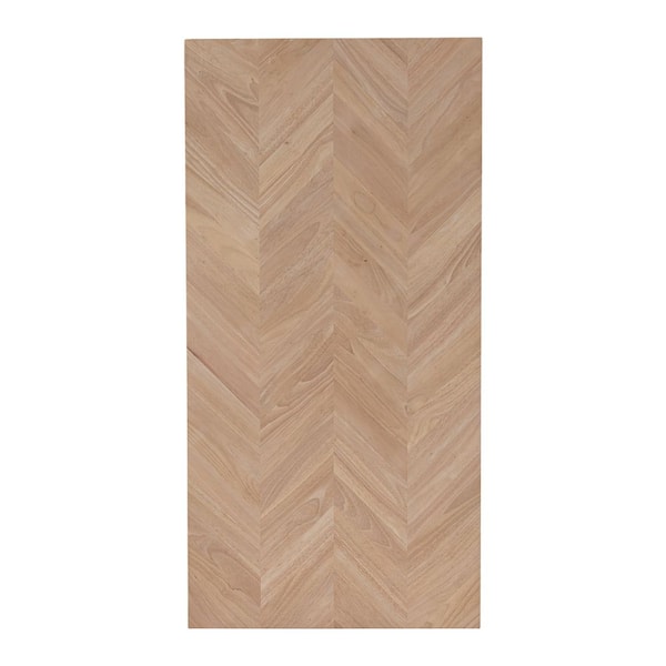 HARDWOOD REFLECTIONS 8 ft. L x 25 in. D Unfinished Hevea Chevron  Solid Wood Butcher Block Countertop With Square Edge