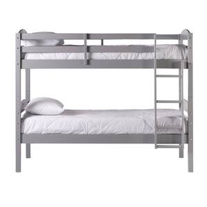 Solid Wood Twin over Twin Bunk Bed - Grey