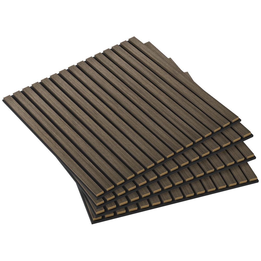 Walnut 24 in. Square 3D Faux Wood Acoustic Panels, MDF Sound Absorbing Wall Decor (4 Pack) price history on PriceWatchPro