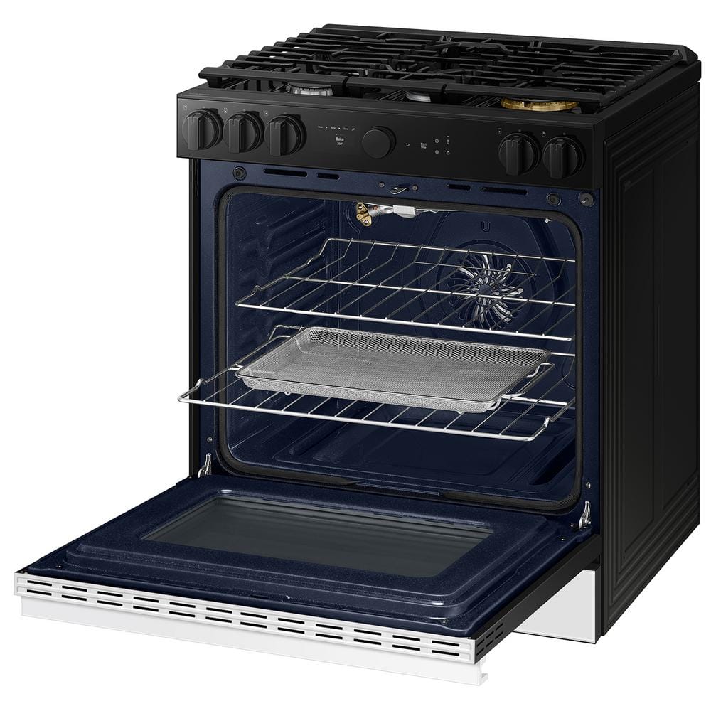 Samsung 6.0 Cu. Ft. White Glass Smart Gas Range with Griddle