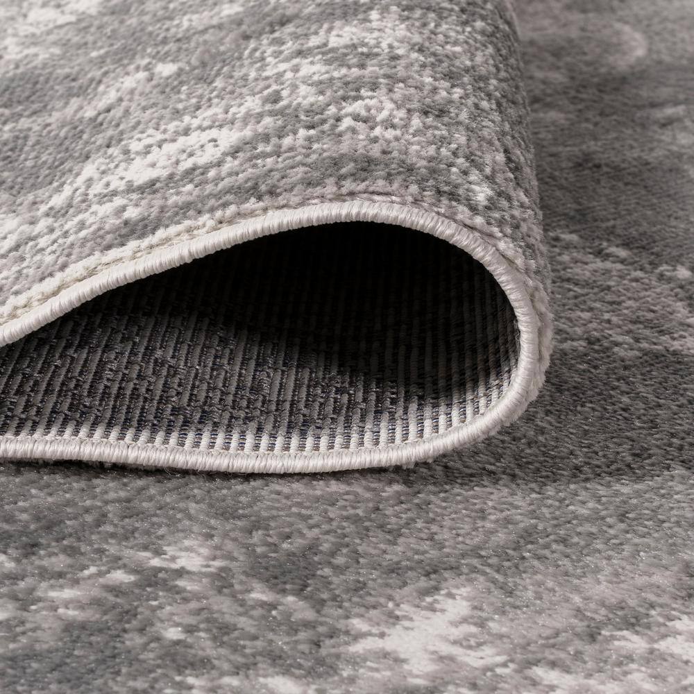 Rosalia Gray and Dark Gray Synthetic 2'3" x 10' Runner Rug