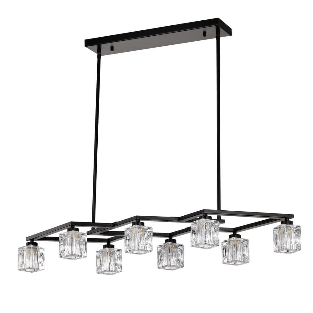 Modern 8-Light Matte Black Crystal Chandelier for Dining Room & Kitchen Chandelier Light Fixture (8 x G9 Bulbs Included) price history on PriceWatchPro