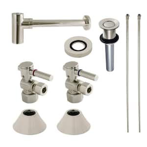 Trimscape Modern Plumbing Sink Trim Kit 1-1/4 in. Brass with Bottle Trap and Drain in Polished Nickel