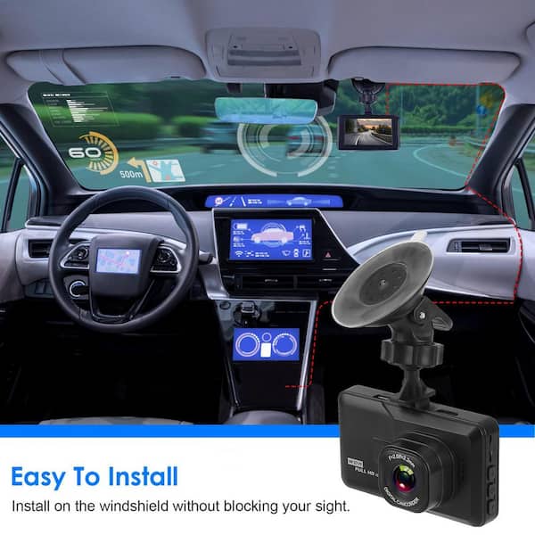Etokfoks 1080P Car DVR 3 in. Camera Dash Cam Camcorder Camera Recorder with 100-Degree Angle Loop Recording Motion Detection