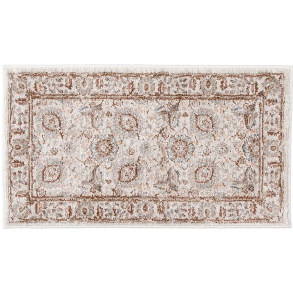 Reynell Beige  Doormat 2 ft. x 3 ft. Floral Area Rug