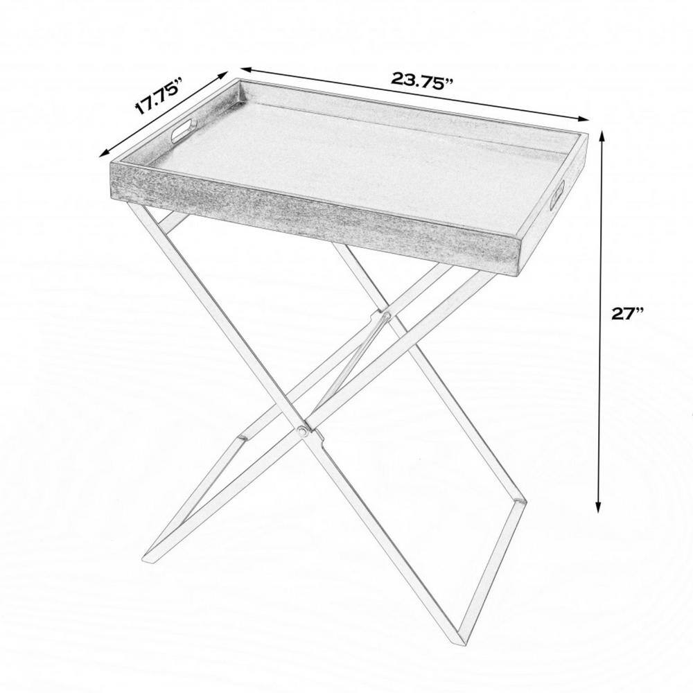 HomeRoots Valerie 23.75 in. Multi Rectangle Wood End Table with Solid Wood 2000488931 The Home