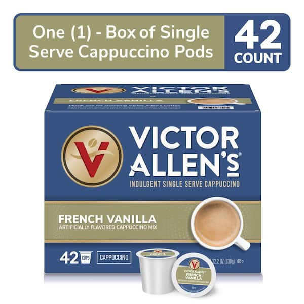 Victor Allen's French Vanilla Flavored Cappuccino Mix Single Serve K-Cup Pods for Keurig K-Cup Brewers (42-Count)