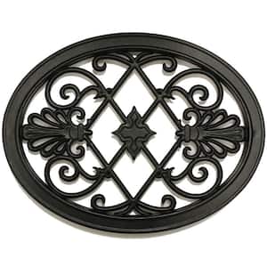 13 in. x 17 in. Oval Black Cast Aluminum Fence and Gate Insert (12-Pack)