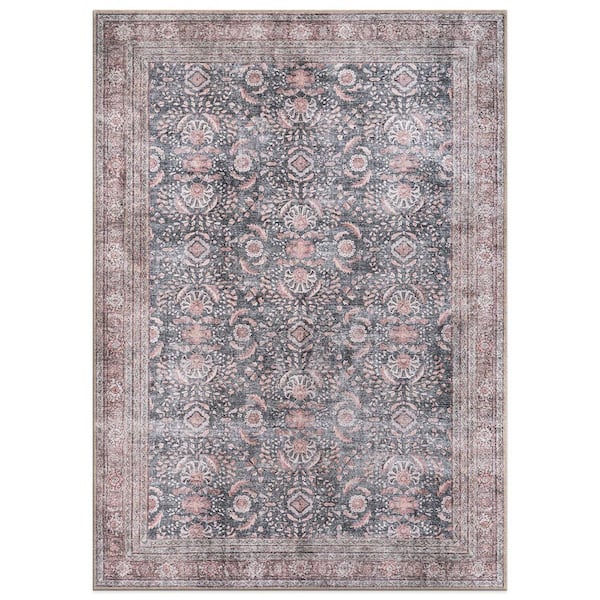 World Rug Gallery Vintage Inspired Machine Washable Non Slip