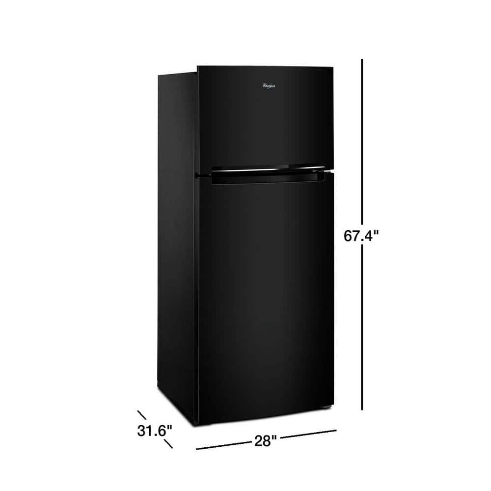 Black Freestanding Top-Freezer Refrigerator with Ice Maker, 17.7 cu. ft.