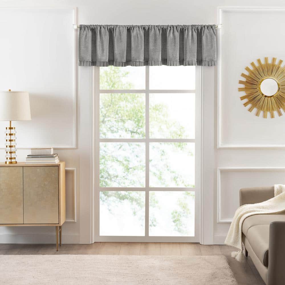 Silver Chenille Rod Pocket Window Valance, 52'' W x 14'' L