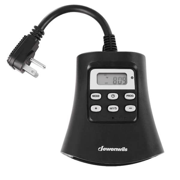 DEWENWILS Outdoor Digital Timer, 7-Day Programmable Plug in Timer with 3-Grounded Outlets for Landscape String Light