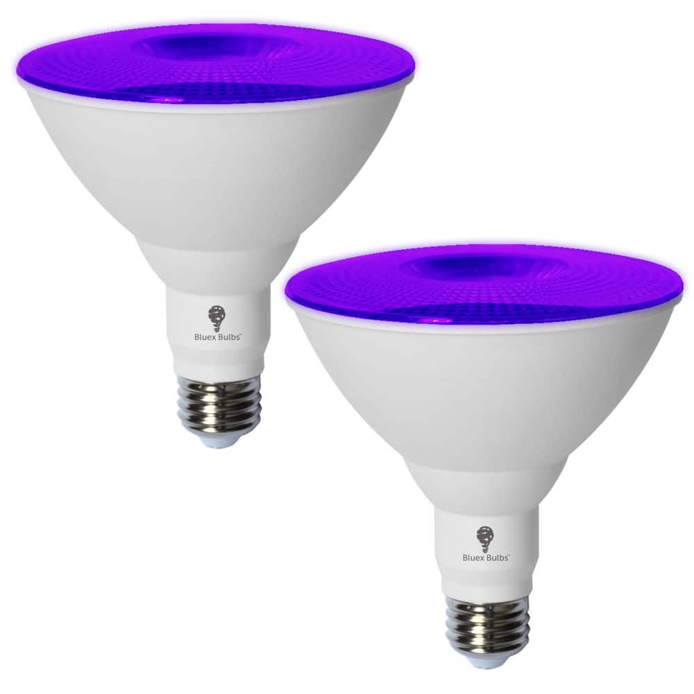 BLUEX BULBS 120-Watt Equivalent PAR38 Decorative Indoor/Outdoor LED Light Bulb in Purple (2-Pack) -  PURPLE-PAR38