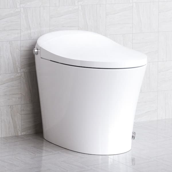 HOROW 1/1.27 GPF Tankless Elongated Smart Toilet Bidet in White with Dual Flush System, Auto Flush, Heated Seat and Remote
