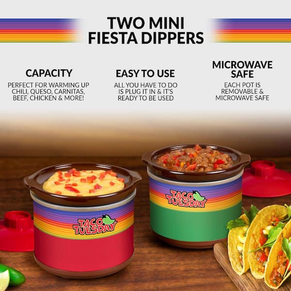 Taco Tuesday 2-Quart Fiesta Slow Cooker With Tempered Glass Lid, Cool-Touch  Handles, Removable Round Ceramic Pot & Reviews