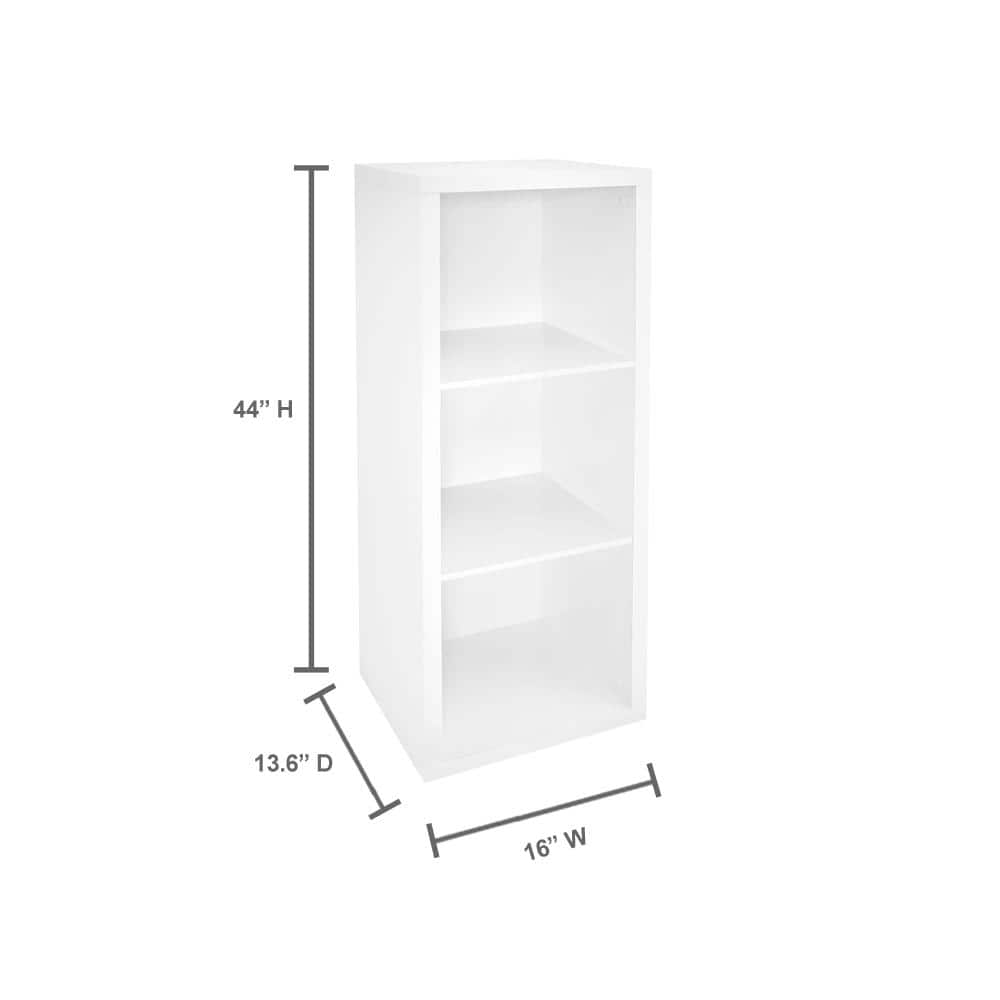 White 44" Tall Decorative 3-Cube Storage Organizer