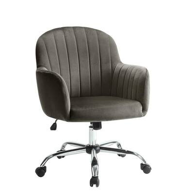 Madery Contemporary Brown Velvet Office Chair