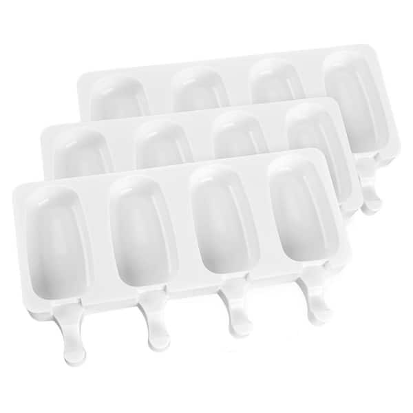 3-Piece Silicone Mini Popsicle Mold Set 4-Cavity Oval Nonstick Food Grade for Ice Cream Cakesicles Cake Pop