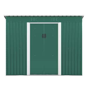 9 ft. W x 5 ft. D Hot Seller Metal Outdoor Storage Shed with Lockable Door and Vents for Lawn Backyard Brown 45 sq. ft.